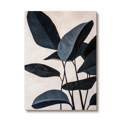 Textured Modern Botanical Leaf Painting | Minimalist Beige Wall Art for Living Room #AA 061