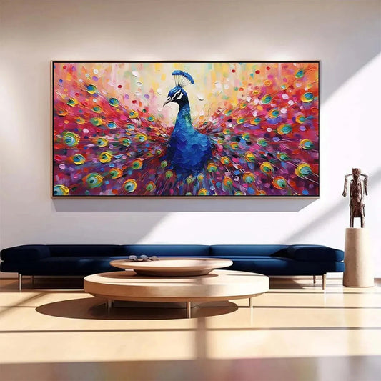 Colorful Peacock Art | Modern Animal Painting for Walls