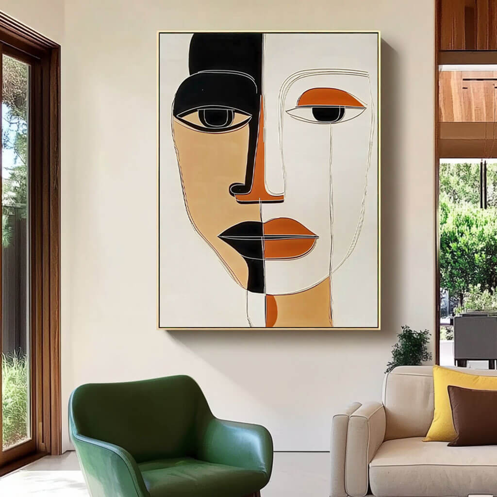 Two Faces Abstract Art | Duality & Contrast Painting