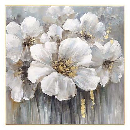 Large White Abstract Floral Wall Art | Modern Canvas Painting#ZZ 238