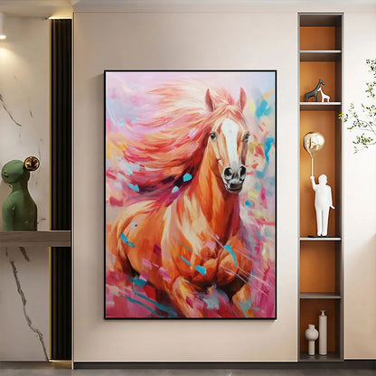 Colorful Abstract Horse Painting - Vibrant Animal Wall Art#ZZ 261