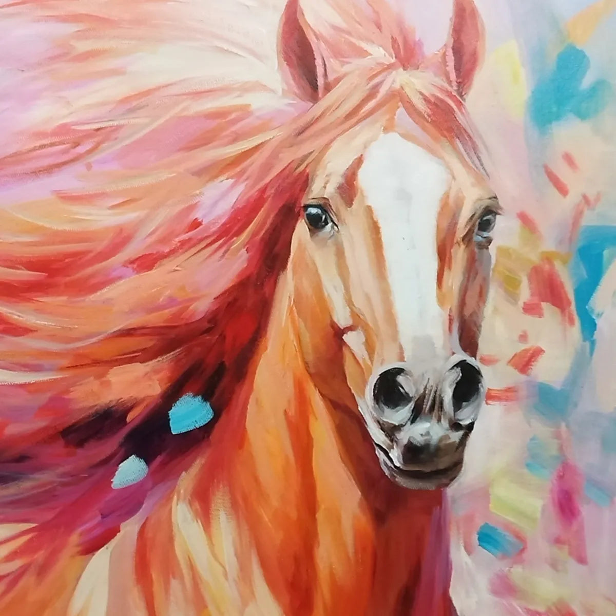 Colorful Abstract Horse Painting - Vibrant Animal Wall Art#ZZ 261