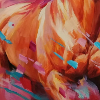 Colorful Abstract Horse Painting - Vibrant Animal Wall Art#ZZ 261