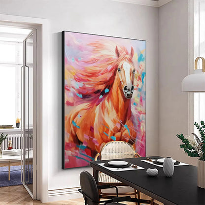 Colorful Abstract Horse Painting - Vibrant Animal Wall Art#ZZ 261