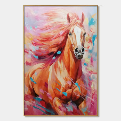Colorful Abstract Horse Painting - Vibrant Animal Wall Art#ZZ 261