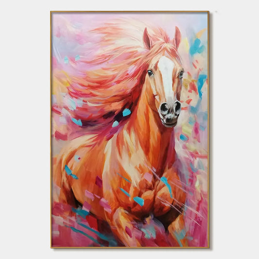 Colorful Abstract Horse Painting - Vibrant Animal Wall Art#ZZ 261