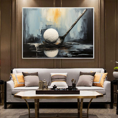 Modern Abstract Golf Painting - Large Hand-Painted Sports Wall Art on Canvas #AA229