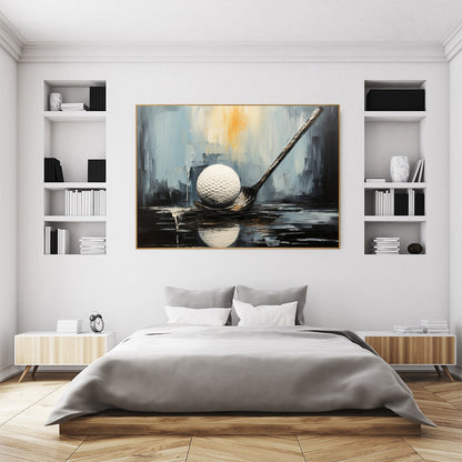 Modern Abstract Golf Painting - Large Hand-Painted Sports Wall Art on Canvas #AA229