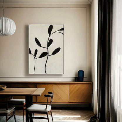 Serene Zen Botanical Wall Art - Minimalist Plant Canvas Painting #AA 033