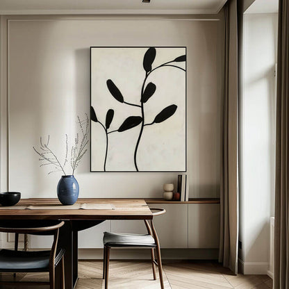 Serene Zen Botanical Wall Art - Minimalist Plant Canvas Painting #AA 033