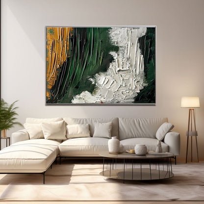 Large Green and White Abstract Oil Painting | Wall Art Decor#TC 230