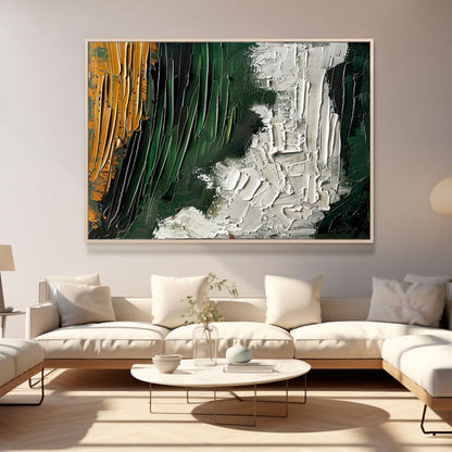 Large Green and White Abstract Oil Painting | Wall Art Decor#TC 230