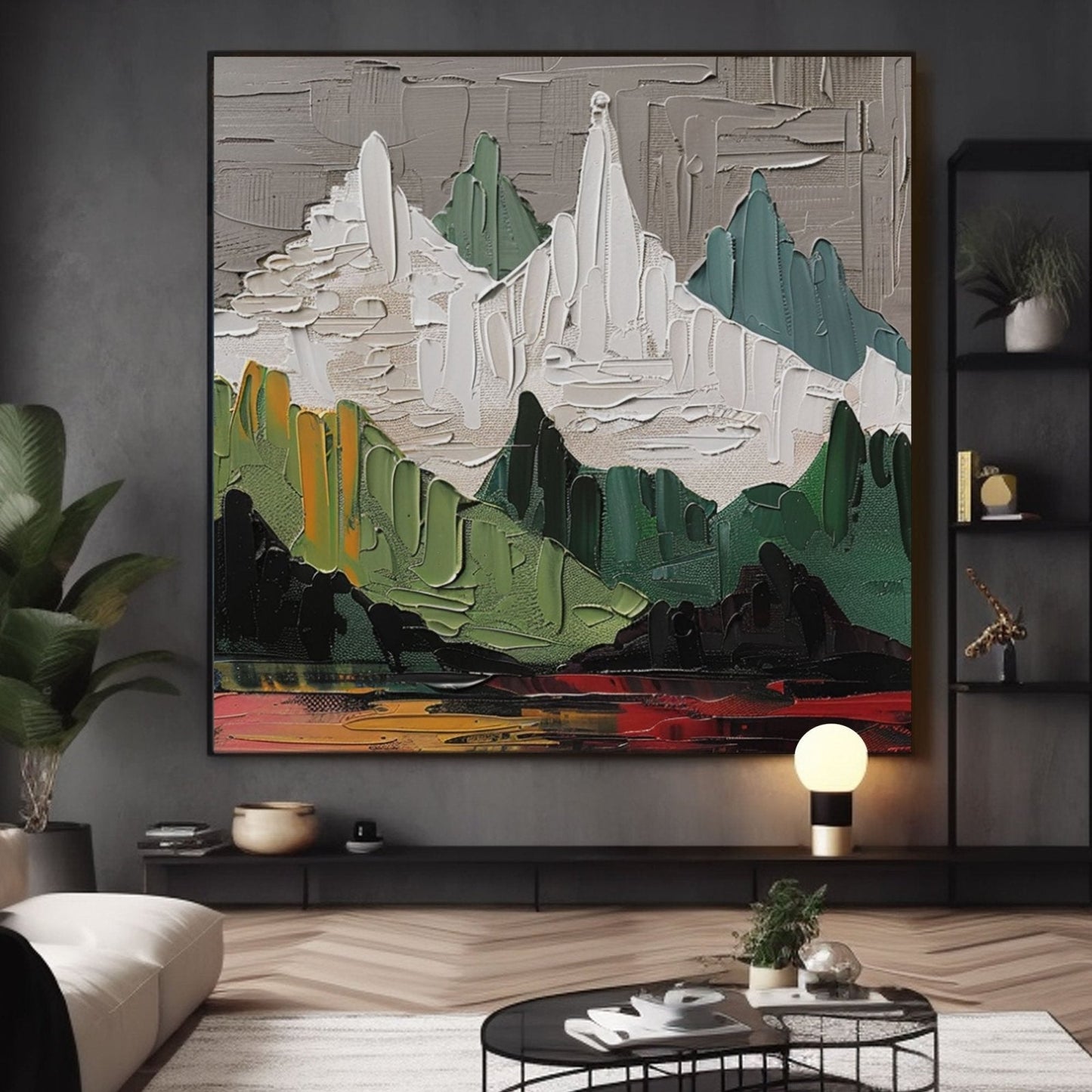 Large Abstract Mountain Wall Art | Modern Textured Painting#TC 231