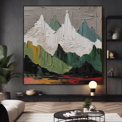 Large Abstract Mountain Wall Art | Modern Textured Painting#TC 231