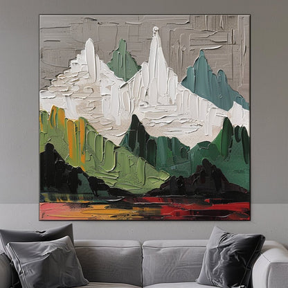 Large Abstract Mountain Wall Art | Modern Textured Painting#TC 231