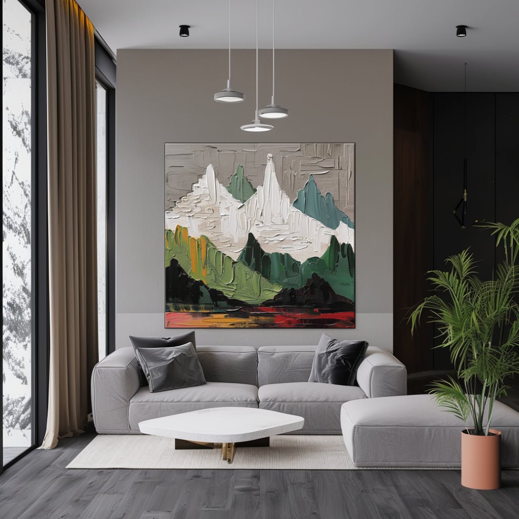 Large Abstract Mountain Wall Art | Modern Textured Painting#TC 231