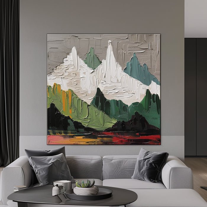 Large Abstract Mountain Wall Art | Modern Textured Painting#TC 231