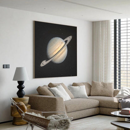 Modern Space Art Canvas | Minimalist Saturn Planet Painting#AA 035
