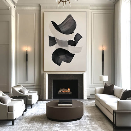 Modern Black and White Abstract Art | Minimalist Wall Decor #AA 034