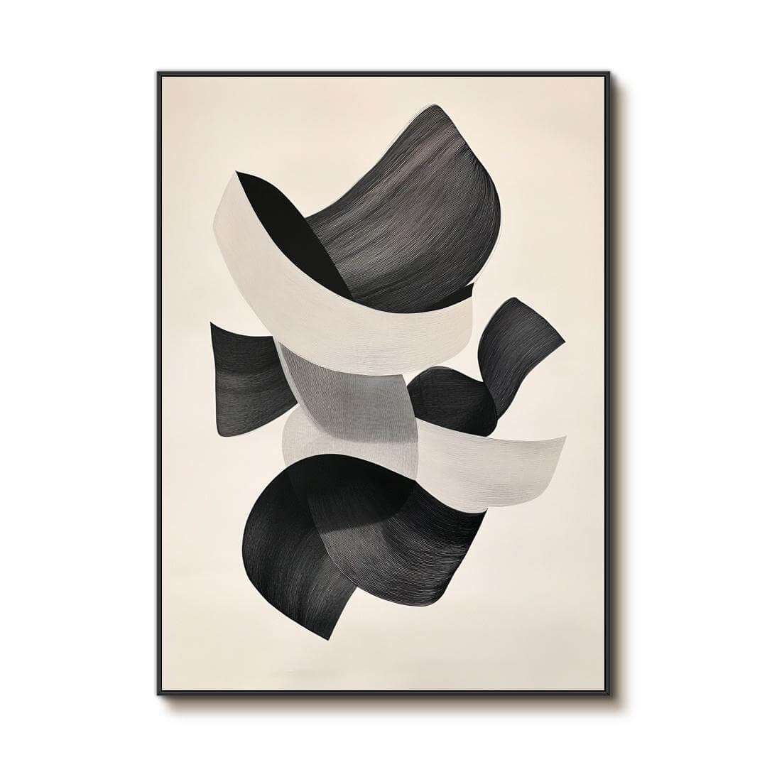 Modern Black and White Abstract Art | Minimalist Wall Decor #AA 034