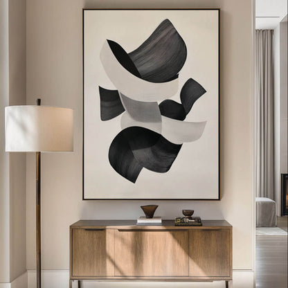 Modern Black and White Abstract Art | Minimalist Wall Decor #AA 034
