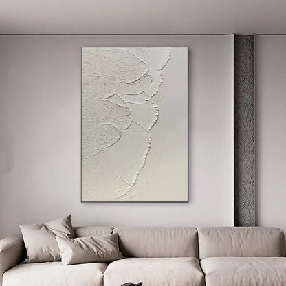 Minimalist White Textured Wall Art | Modern Neutral Canvas Art#TC 234