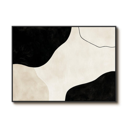 Japandi Style Wall Art | Minimalist Black & Beige Painting#AA 038
