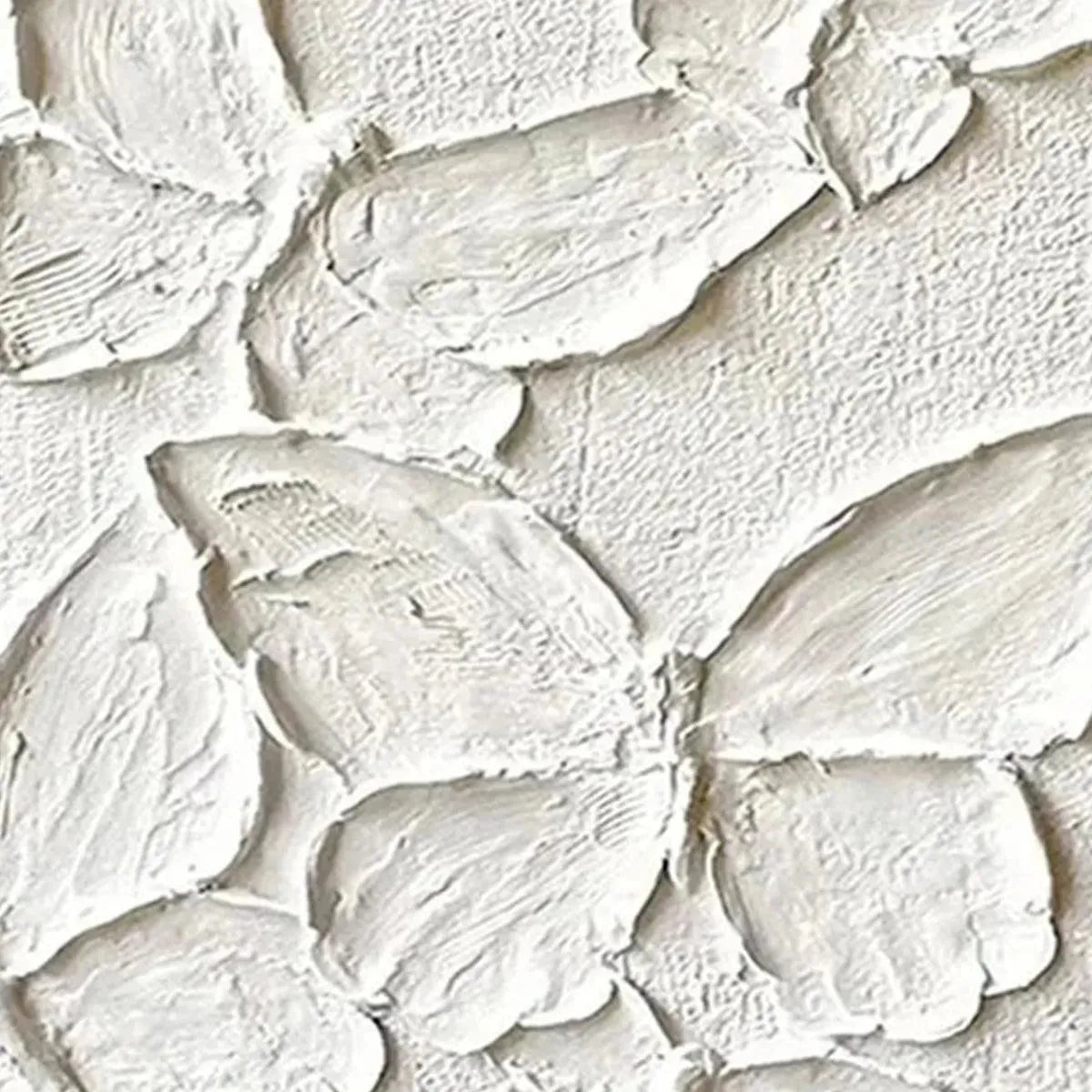 Large White Butterfly Textured Wall Art - 3D Minimalist Canvas Painting #ZZ 239
