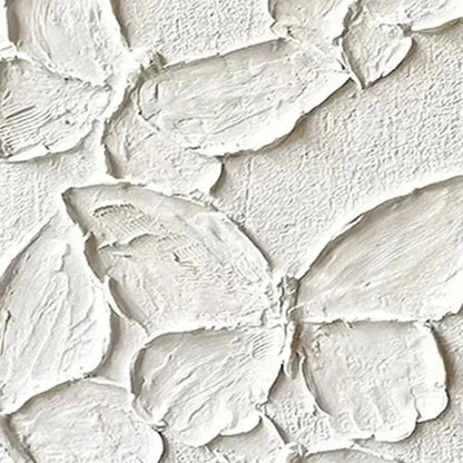 Large White Butterfly Textured Wall Art - 3D Minimalist Canvas Painting #ZZ 239