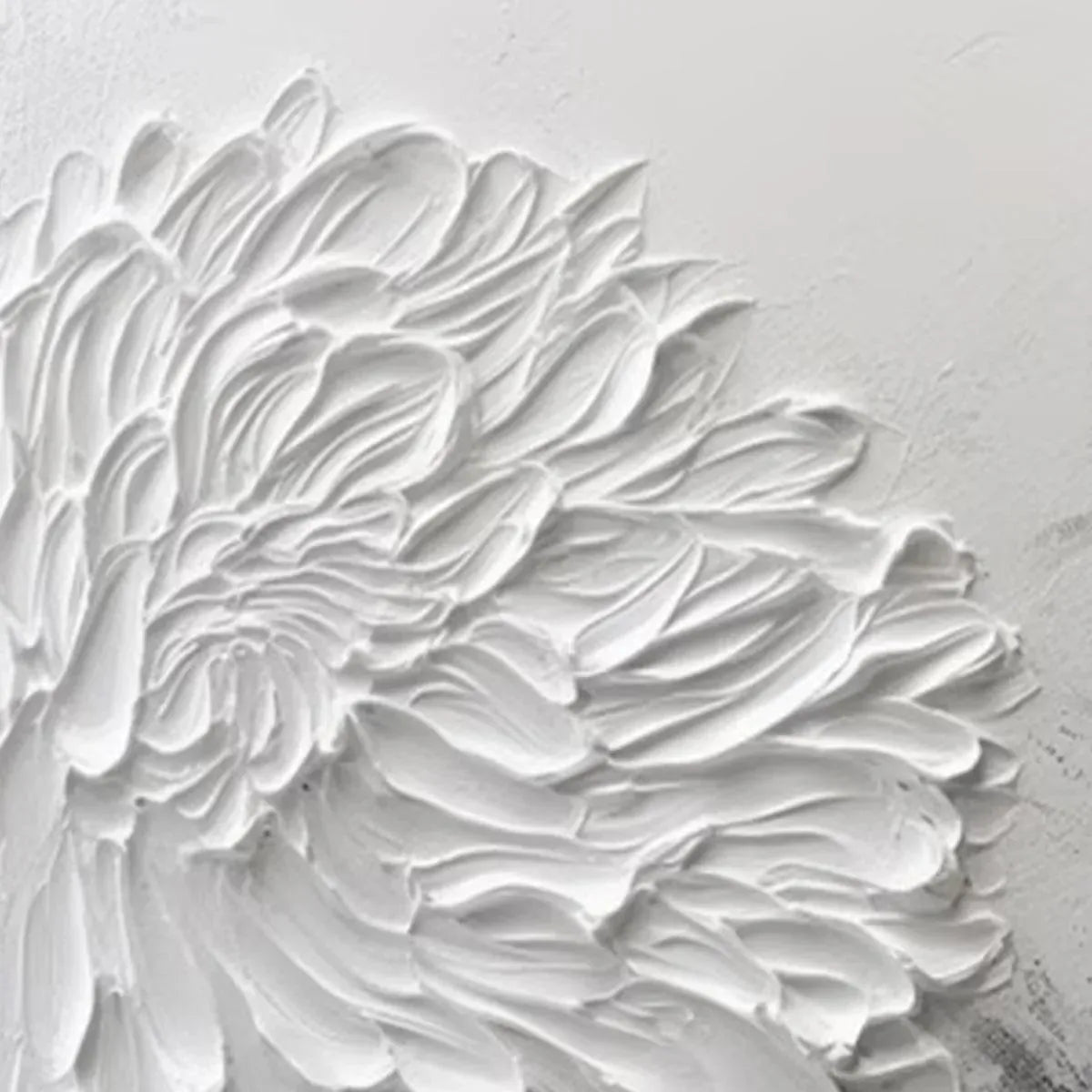 Large Black and White Floral Wall Art | Impasto Canvas Decor#ZZ 237