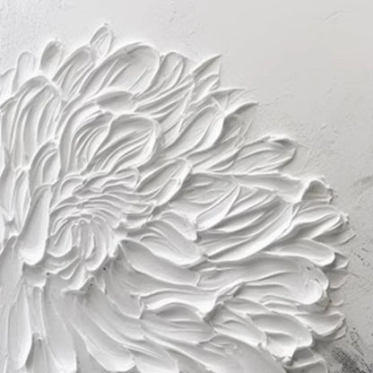 Large Black and White Floral Wall Art | Impasto Canvas Decor#ZZ 237
