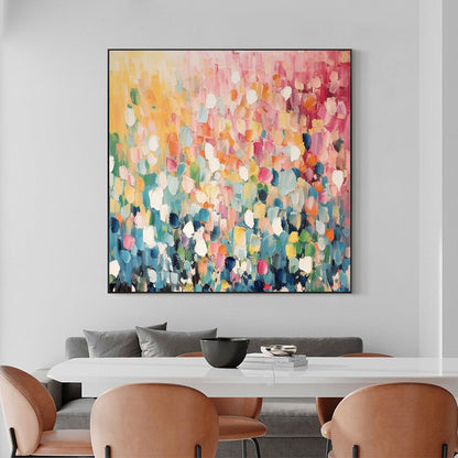 Colorful Abstract Flower Field | Modern Wall Art