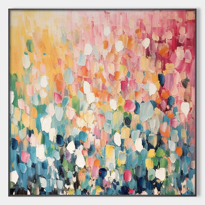 Modern Abstract Confetti Painting - Large Colorful Hand-Painted Playful Wall Art on Canvas #AA179