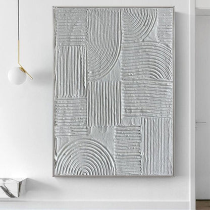 Modern White Wabi-Sabi Wall Art | Abstract Canvas Painting #TC 235