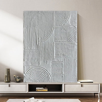 Modern White Wabi-Sabi Wall Art | Abstract Canvas Painting #TC 235