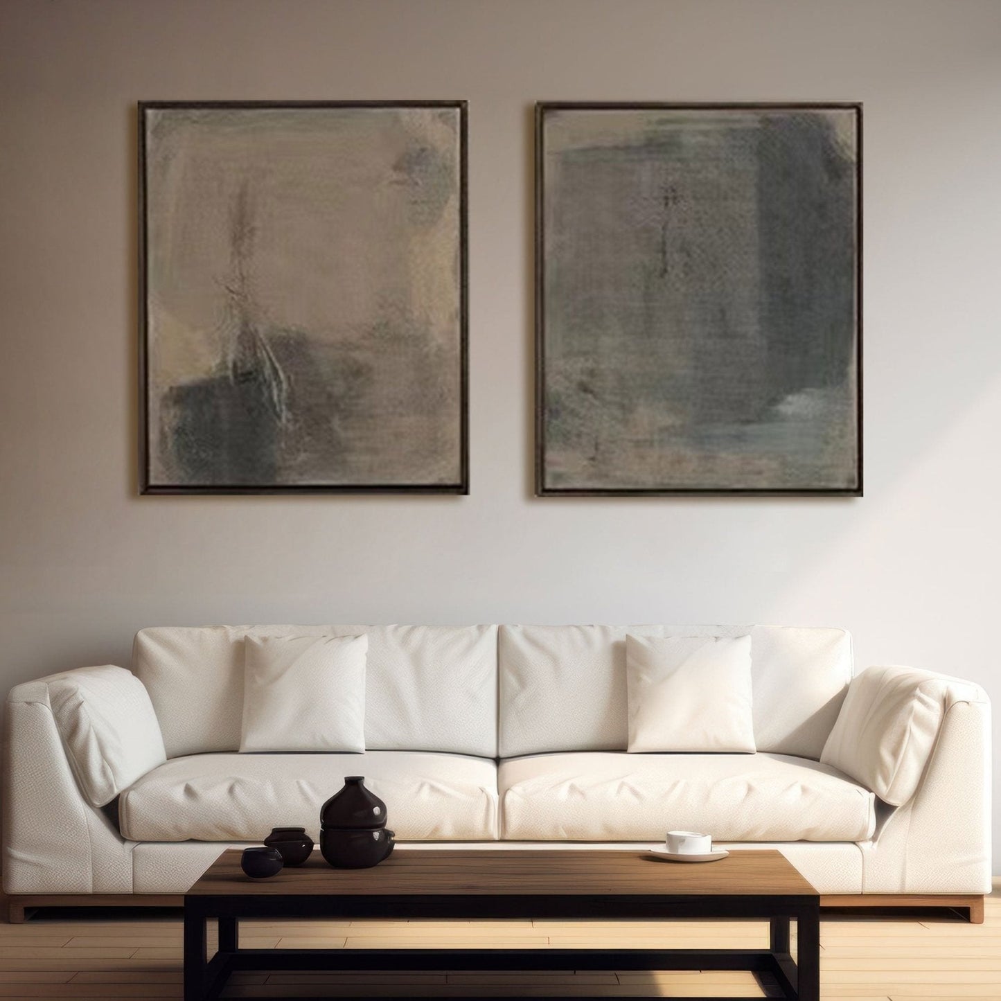 Serene Wabi-Sabi Wall Art | Hand-Painted Canvas Oil Painting #TC 236