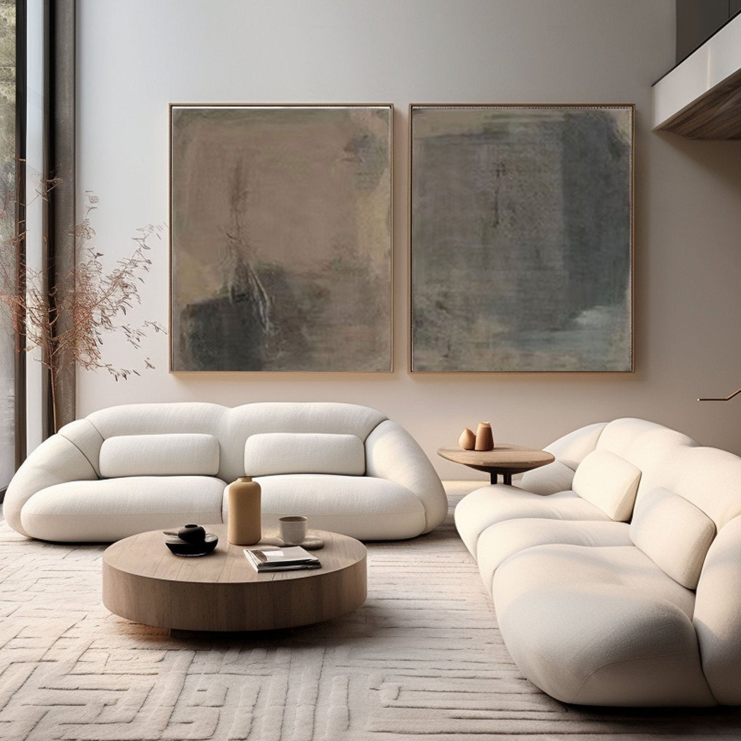 Serene Wabi-Sabi Wall Art | Hand-Painted Canvas Oil Painting #TC 236