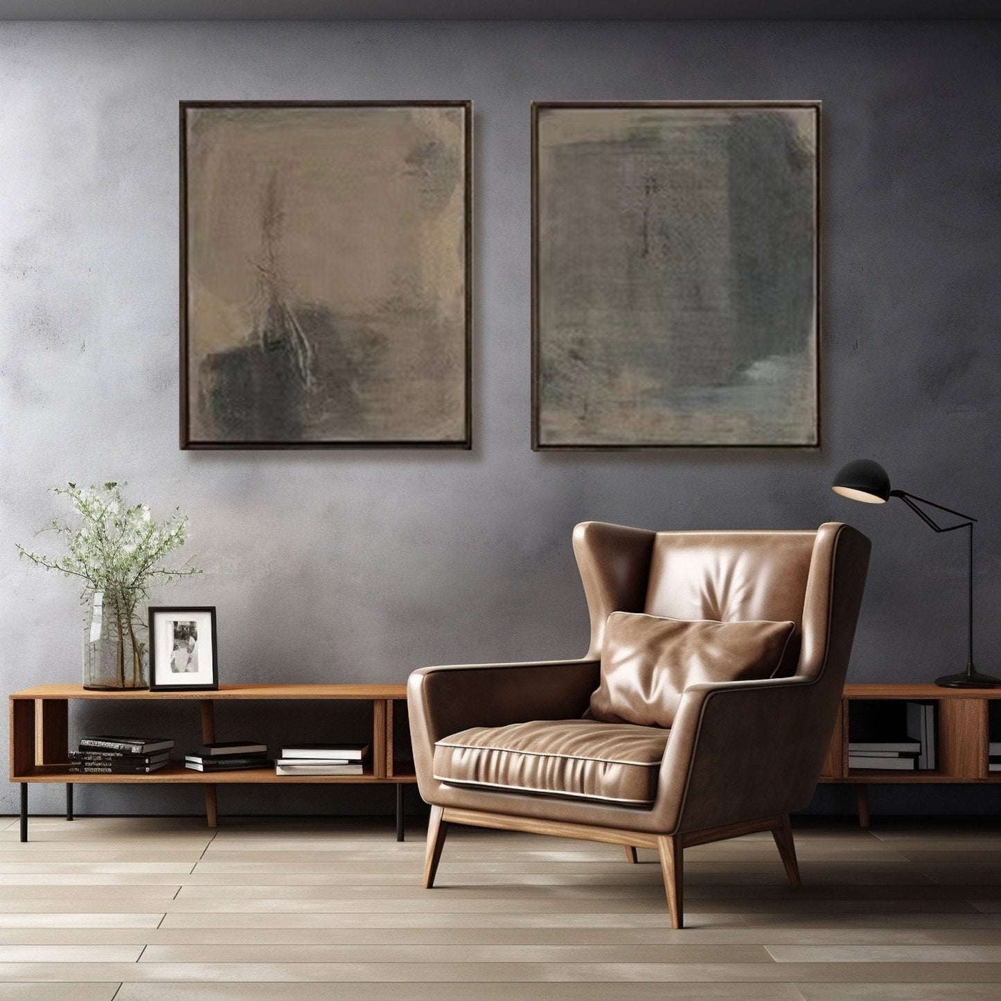 Serene Wabi-Sabi Wall Art | Hand-Painted Canvas Oil Painting #TC 236