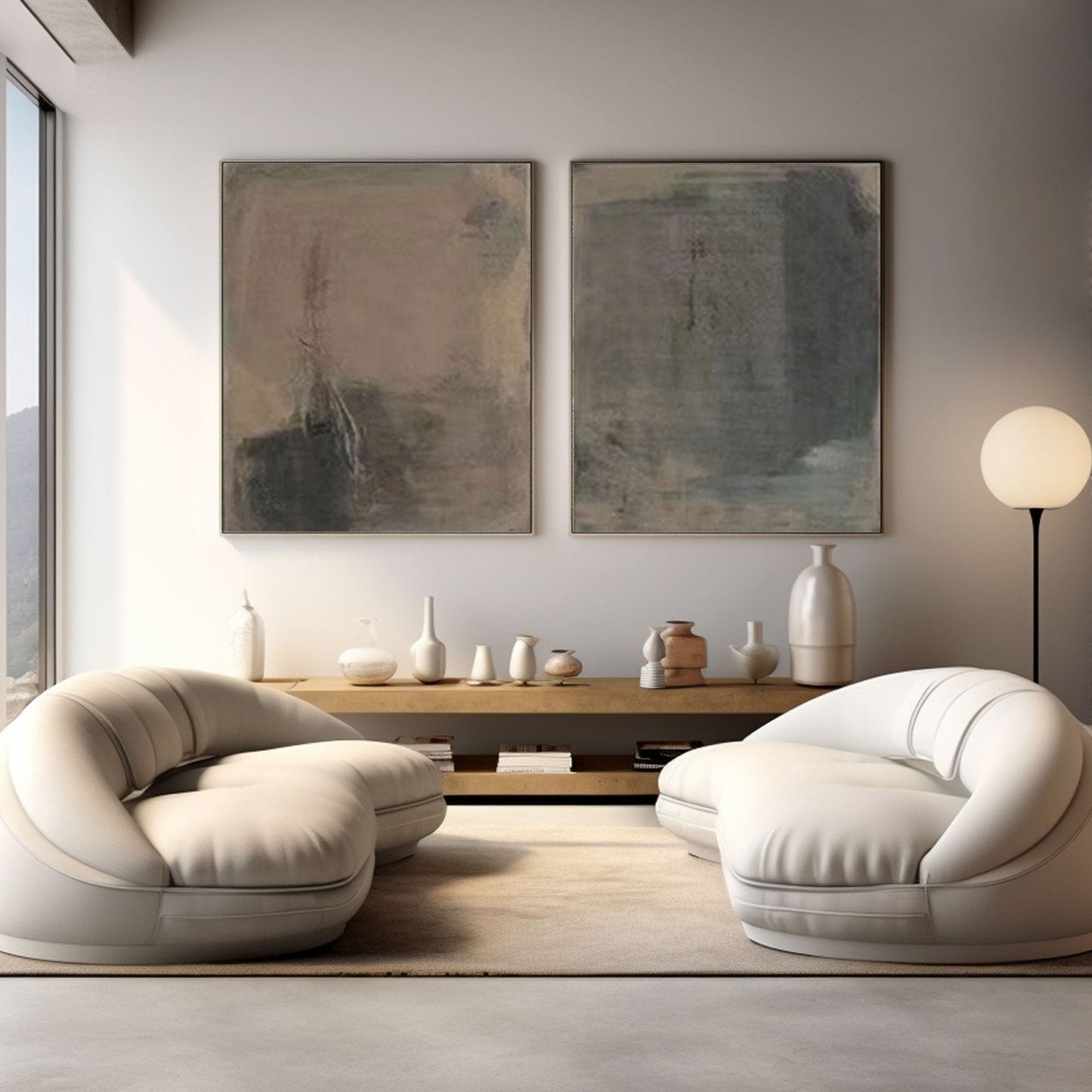 Serene Wabi-Sabi Wall Art | Hand-Painted Canvas Oil Painting #TC 236