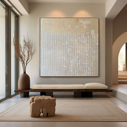 Modern Minimalist Wabi-Sabi Oversized Plaster Style Canvas Artwork - Large Textured Contemporary Abstract Wall Decor #TC239