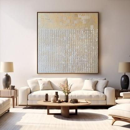 Modern Minimalist Wabi-Sabi Oversized Plaster Style Canvas Artwork - Large Textured Contemporary Abstract Wall Decor #TC239