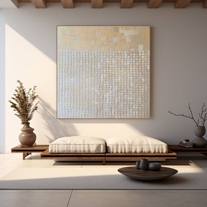 Modern Minimalist Wabi-Sabi Oversized Plaster Style Canvas Artwork - Large Textured Contemporary Abstract Wall Decor #TC239