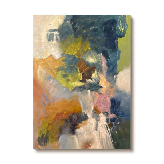 Large Colorful Abstract Painting - Hand-Painted Modern Canvas Wall Art for Living Room #AA020