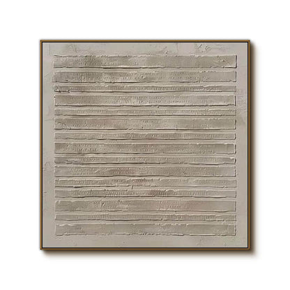 Minimalist Beige Textured Painting - 3D Linear Wall Art #AA 046