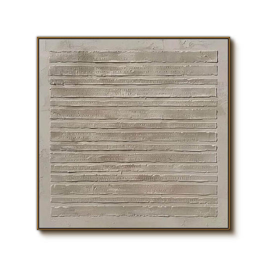 Minimalist Beige Textured Painting - 3D Linear Wall Art #AA 046