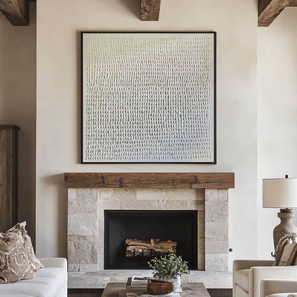 Rhythmic Textured Pattern Art | Minimalist White Canvas#AA 049