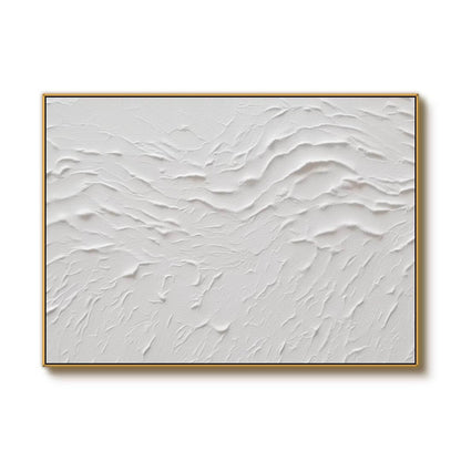 Minimalist White Abstract Painting - 3D Textured Wall Art#AA 045