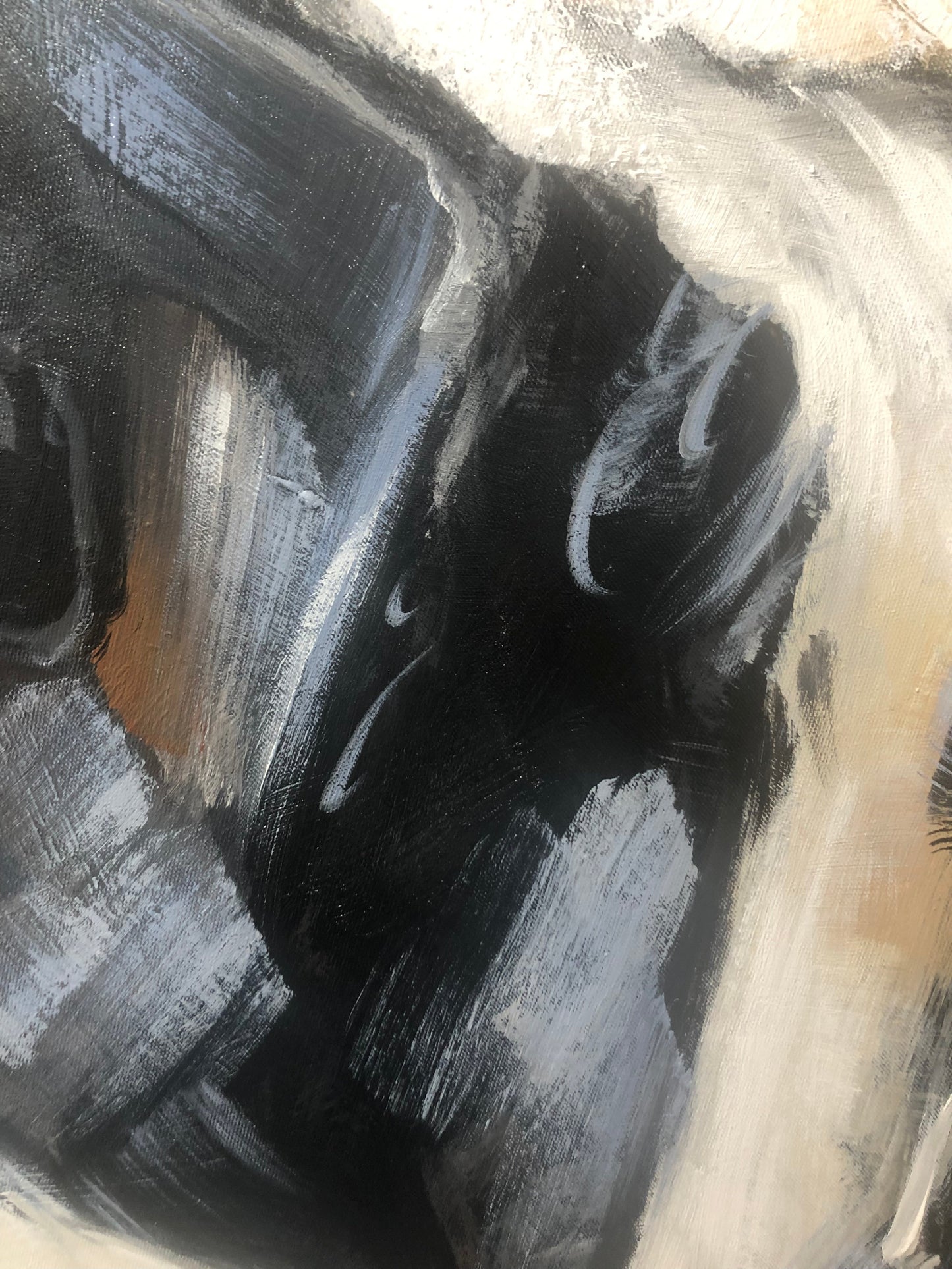 Minimalist Textured Embracing Couple Oil Painting - Modern Hand-Painted Abstract Figure Art #TB048