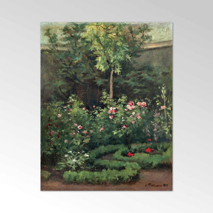 A Rose Garden - Vintage Impressionist Landscape Oil Painting & Floral Nature Wall Art #RG033