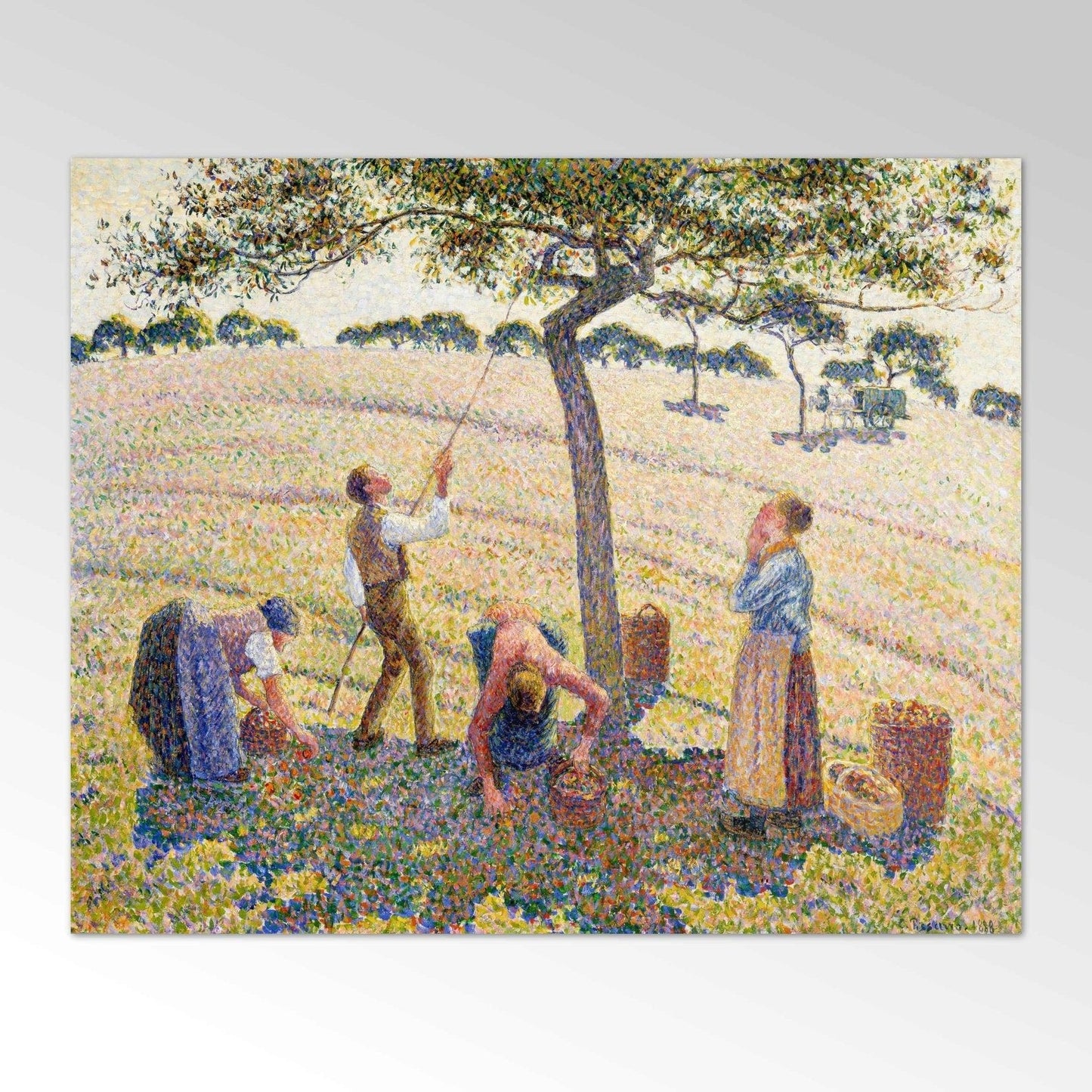 Vintage Apple Harvest Hand-Painted Oil Painting - Heavy Texture Still Life Wall Art for Kitchen & Dining Room